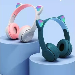 ภาพหน้าปกสินค้าหูฟังบลูทูธ P47M ไร้สาย หูฟังเกมส์มิ้ง  หูฟังหูแมว Bluetooth Wireless Headphone แบบครอบหูมีไมค์ในตัว ไฟLed สนับสนุน Tf ซึ่งคุณอาจชอบราคาและรีวิวของสินค้านี้