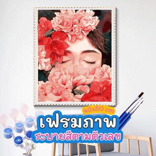 เฟรมผ้าใบ ชุดระบายสี การ์ตูน รูปสัตว์ วิว ระบายสี พร้อมสีและพู่กัน 40x50cm