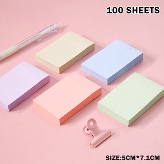 กระดาษโน้ต ทรงสี่เหลี่ยมผืนผ้า สีพื้น อุปกรณ์เครื่องเขียน สําหรับนักเรียน จํานวน 100 แผ่น