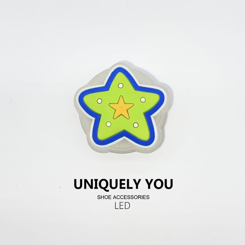 Crocs jibbitz จี้ไฟกระพริบ LED รูปการ์ตูน 3D อุปกรณ์เสริม สําหรับตกแต่ง ...