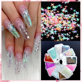 &lt;WholeSale&gt; Cross Star Flakes Nail Glitter Sequins Paillette Manicure 3D Art Tips Slices