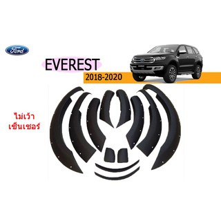 คิ้วล้อ6นิ้ว/ซุ้มล้อ/โป่งล้อ ฟอร์ด เอเวอเรสต์ Ford Everest ปี2018-2020 มีน็อต สีดำด้าน ไม่เว้าเซ็นเซอร์