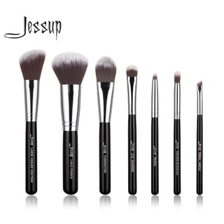 Jessup Brush Set 7pcs #T071 Travel Set Black Silver