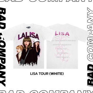 เสื้อยืดคอกลมBad girl tour life: เสื้อทัวร์สกรีนลาย "Lisa blackpink" เสื้อยืดผู้หญิง เสื้อและผ้ายืด เวอร์ชั่นการ์ตูน cot