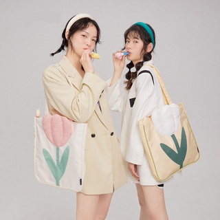 💥พร้อมส่ง👑New fashion soft tulip shoulder bag female 2022 new creative handbag casual large capacity bag