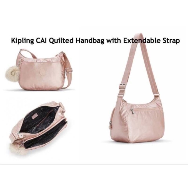 Kipling CAI Quilted Handbag with Extendable Strap Mayday Shopee Thailand