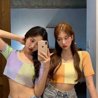 Two-tone crop top มี2สี💙💗