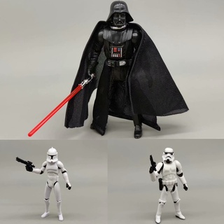 ตุ๊กตา Star Wars Black Warrior White Clone Soldier ขนาด 3.75 นิ้ว ข้อต่อขยับได้ เครื่องประดับ สําหรับตกแต่งบ้าน