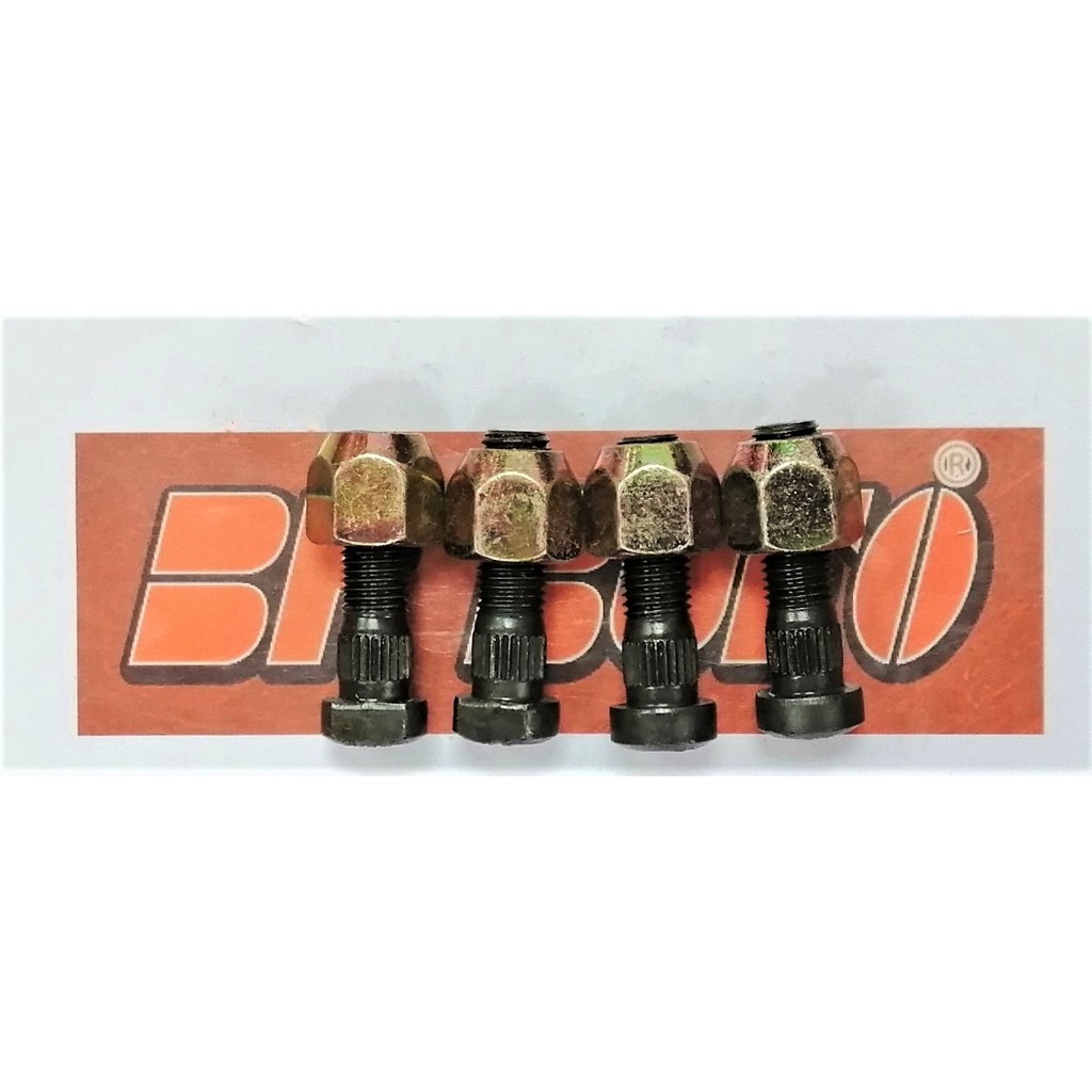 สกรูล้อหลัง-mazda-1000-1200-12-1-5-bufo-แกนสั้น-หัวทะลุ-rear-wheel-bolt-and-nut-set-4ตัว-ชุด