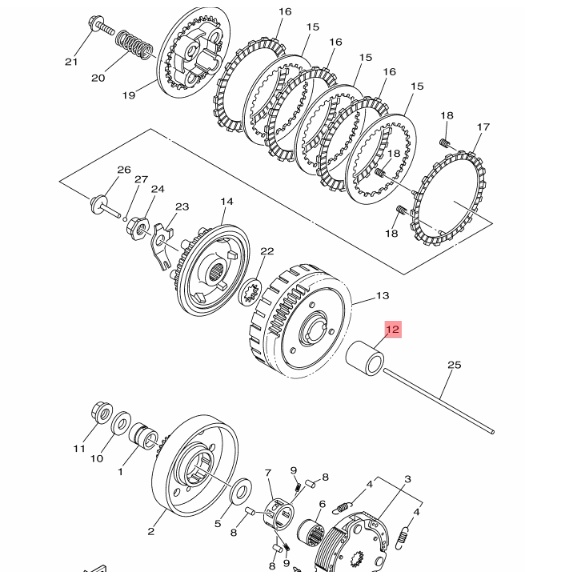 9038720810-บู๊ช-คลัทช์ตัวใน-spark115i-spark-lx-finn-ฟินน์-แท้-yamaha-บู๊ชครัช-90387-20810