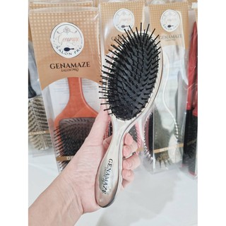 Genamaze - Paddle mirror brush detangler หวีแปรงหน้าสำหรับหวีผมที่หนา และลดความพันกันของเส้นผมปลายตุ่มไม่เจ็บหนังศรีษะ