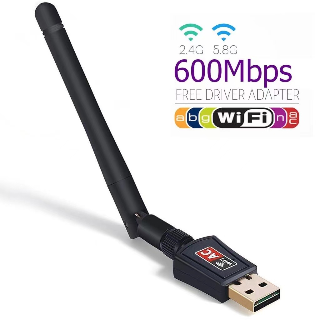 ตัวรับสัญญาณ-wifi-2-ย่านความถี่-5g-2g-dual-band-usb-2-0-adapter-wifi-wireless-แบบมีเสา-เชื่อมต่อสัญญาณแทนสายแลน