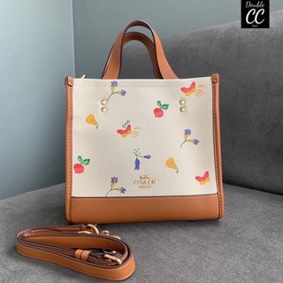 (แท้ 💯%‼ Factory) CO ACH Dempsey Tote 22 With Dreamy Veggie Print