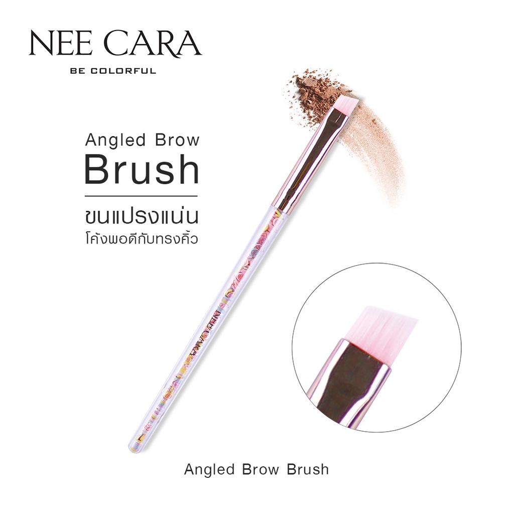 นีคาร่า-แปรงแต่งหน้า-เขียนคิ้ว-n911-ของแท้100-nee-cara-heart-brush-angled-brow-brush