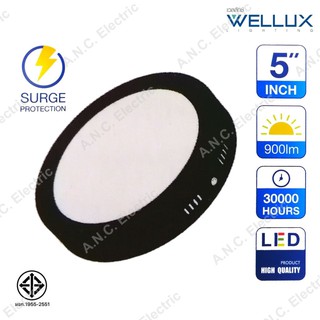 Wellux โคมเพดานติดลอยสีดำ ทรงกลม 5"12W LED SURFACE PANEL 5"12W