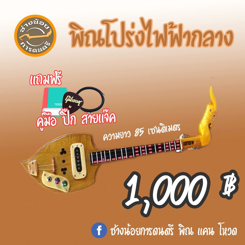 พิณโปร่งไฟฟ้ากลาง-สำหรับฝึกเล่น