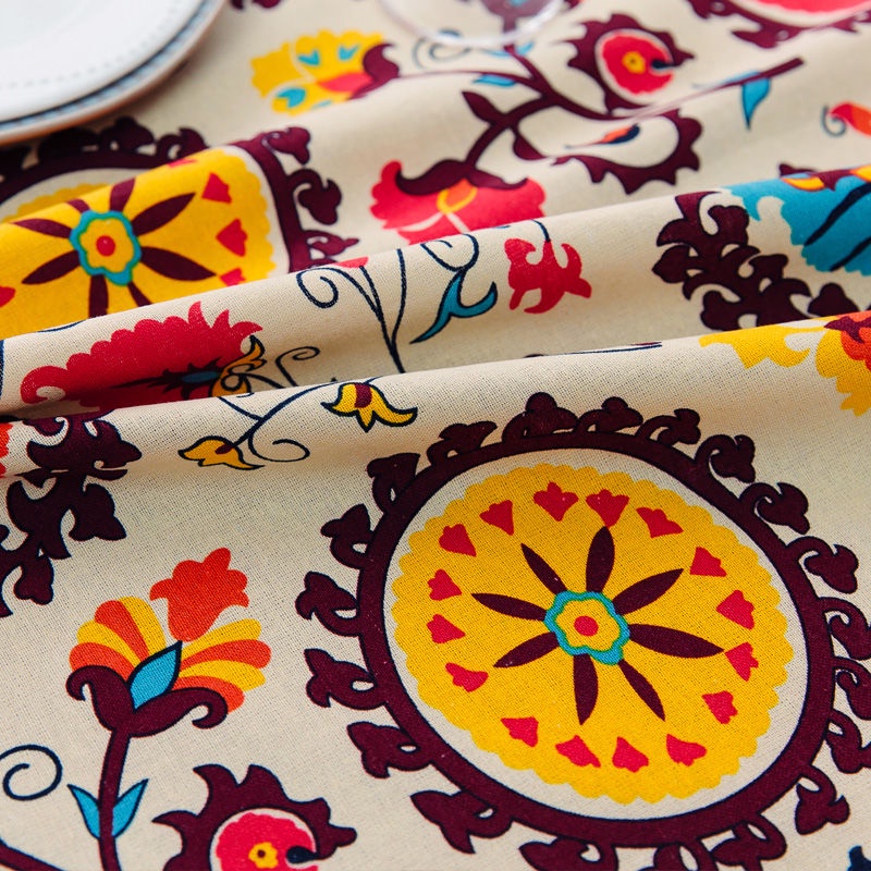 ผ้าปูโต๊ะ-สไตล์ญี่ปุ่น-ผ้าปูปิคนิค-ผ้าพร็อพ-โบฮีเมียน