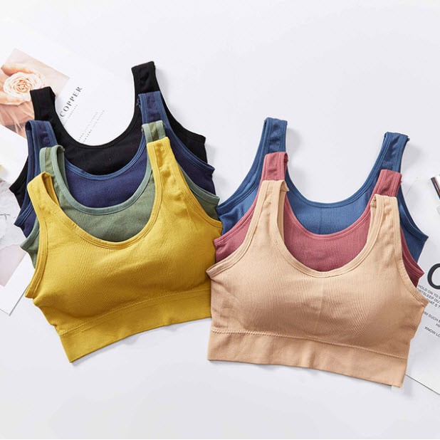 บรา-เสื้อกล้าม-ทรงสปอร์ต-สปอร์ตบรา-เสริมฟองน้ำ-เกาะอก-สายเดี่ยว-ผ้านุ่ม-กีฬา-ออกกำลังกาย