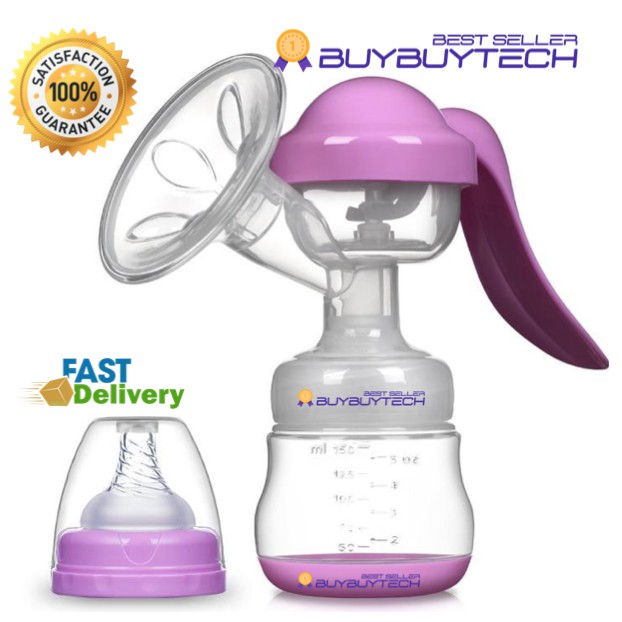 buybuytech-zimeitu-purple-ที่ปั้มนม-แบบปั้มมือ-150ml-ปั้มนมแม่-สะดวก-สบาย-อ่อนโยน-ปลอดภัย-purple