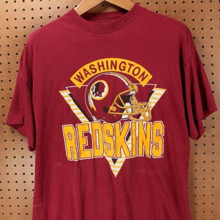 ใหม่ Vtg 80S 90S เสื้อยืดลําลอง แขนสั้น คอกลม พิมพ์ลายฟุตบอล Washington Redskins สําหรับผู้ชาย TYUI5824