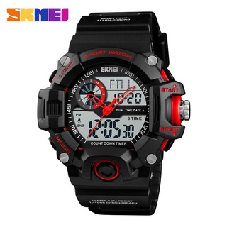 SKMEI Outdoor Sport Watch Men 5Bar Waterproof Chronograph Watches Backlight Dual Display Wristwatches relogio masculino