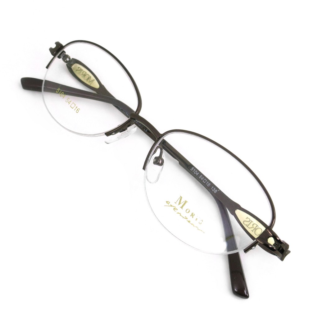 moris-แว่นตา-รุ่น-5104-สีน้ำตาล-กรอบเซาะร่อง-ขาข้อต่อ-วัสดุ-สแตนเลส-สตีล-สำหรับตัดเลนส์-กรอบแว่นตา-eyeglasses