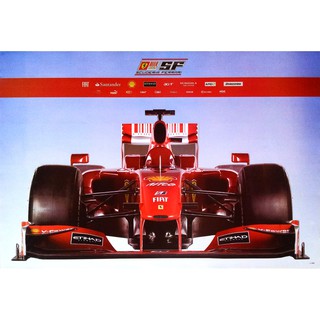 โปสเตอร์ รถยนต์ รถแข่ง รถสูตรหนึ่ง ฟอร์มูลาวัน Formula 1 Scuderia Ferrari F14T Race Car POSTER 24”X35” Inch V1