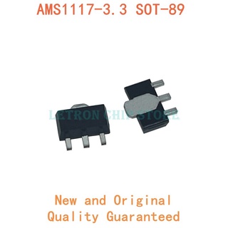 อุปกรณ์ควบคุมแรงดันไฟฟ้า ams1117-3.3 sot89 ams1117 3.3v sot-89 chipset ic novo e original do Vo voltage 20 ชิ้นสําหรับรถยนต์