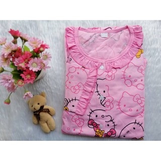 👕ลดล้างสต๊อก‼️ ชุดนอนผู้ใหญ่ แขนยาวขายาว คอกลม,คอฮาวาย ผ้ายืดคอตตอน