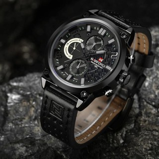 ภาพขนาดย่อของสินค้าหรูหราในราคาเบาๆนาฬิกาข้อมือชาย กันน้ำ นาฬิกา naviforce แท้ รุ่นNF9068-GREY  สายหนัง ของแท้100%