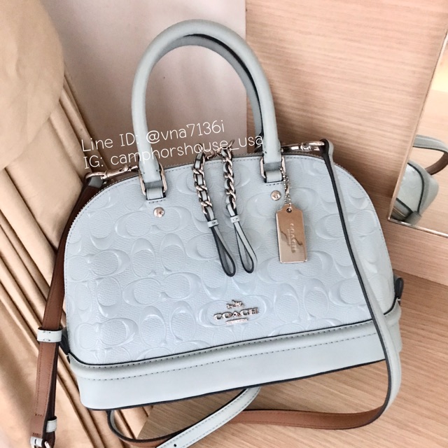 พร้อมส่ง-coach-mini-sierra-satchel-in-signature-debossed-patent-leather