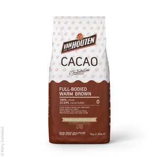 ผงโกโก้ผง 100% Van Houten Cocoa Powder Full-bodied warm Brown 22-24% Fat 1 kg (05-6522)