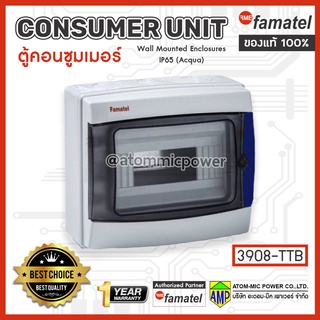 Consumer unit 3908-TTB ตู้คอนซูมเมอร์ Wall Mounted Enclosures IP65 (Acqua) (MADE IN SPAIN)