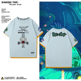 เสื้อยืดโอเวอร์ไซส์Nasa นักบินอวกาศร่วม Rick และ Morty Tide แบรนด์ฤดูร้อนแขนสั้นเสื้อยืดนักเรียนชายเสื้อยืดครึ่งแขนเส...