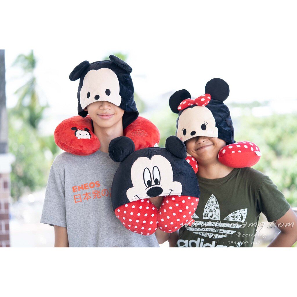 หมอนรองคอมีหมวก-มิกกี้-amp-มินนี่-mickey-amp-minnie-mouse