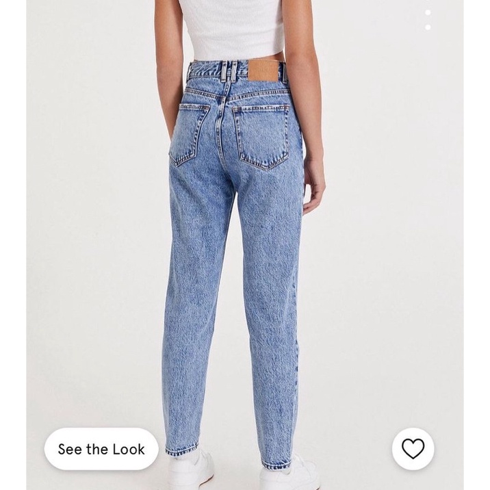 pb-pull-amp-bear-basic-mom-jeans-กางเกงยีนส์ขายาวทรงmomเอวสูงแบรนด์
