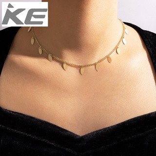 Simple OL Necklace Geometric Disc Single Necklace Metal Chain Clavicle Chain for girls for wo