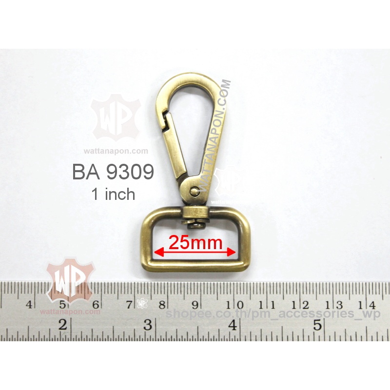 ภาพสินค้าBA 9309 ตะขอก้ามปู ตะขอคอหมา สำหรับสายกว้าง1นิ้ว จำนวน 2 ชิ้น lobster clasp snap hook 2 pieces จากร้าน pm_accessories_wp บน Shopee ภาพที่ 3