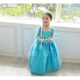 สินค้า โค้ด URAA10NV ลด10%  < ส่งฟรี/พร้อมส่ง > ชุดเจ้าหญิง ชุดเด็ก Princess Dress รุ่น Blue Frozen Princess Dress