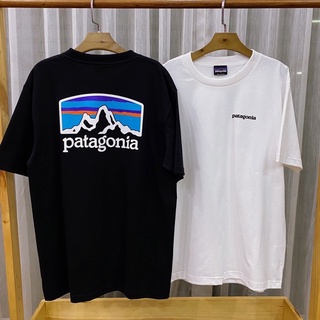 T-shirt  เสื้อยืดคอกลม แขนสั้น Pata gonia พาทาภูเขาขาวS-5XL