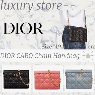 ดิออร์   DIOR   DIOR CARO Chain กระเป๋าถือ/กระเป๋าสตรี/กระเป๋าสะพายข้าง/กระเป๋าสะพาย/สไตล์ล่าสุด