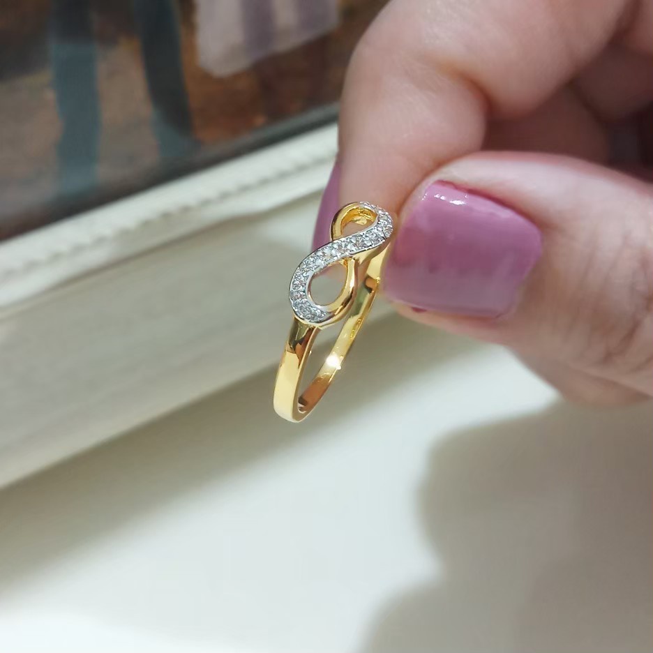 แหวน-แหวนคู่-แหวนเพชรชุบทองแท้-ลายเพชรอินฟินิตี้
