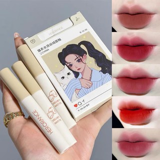 ราคาHerorange เครื่องสําอางลิปกลอสเนื้อMatte ติดนานกันน้ํา 5ชิ้น lipstick set