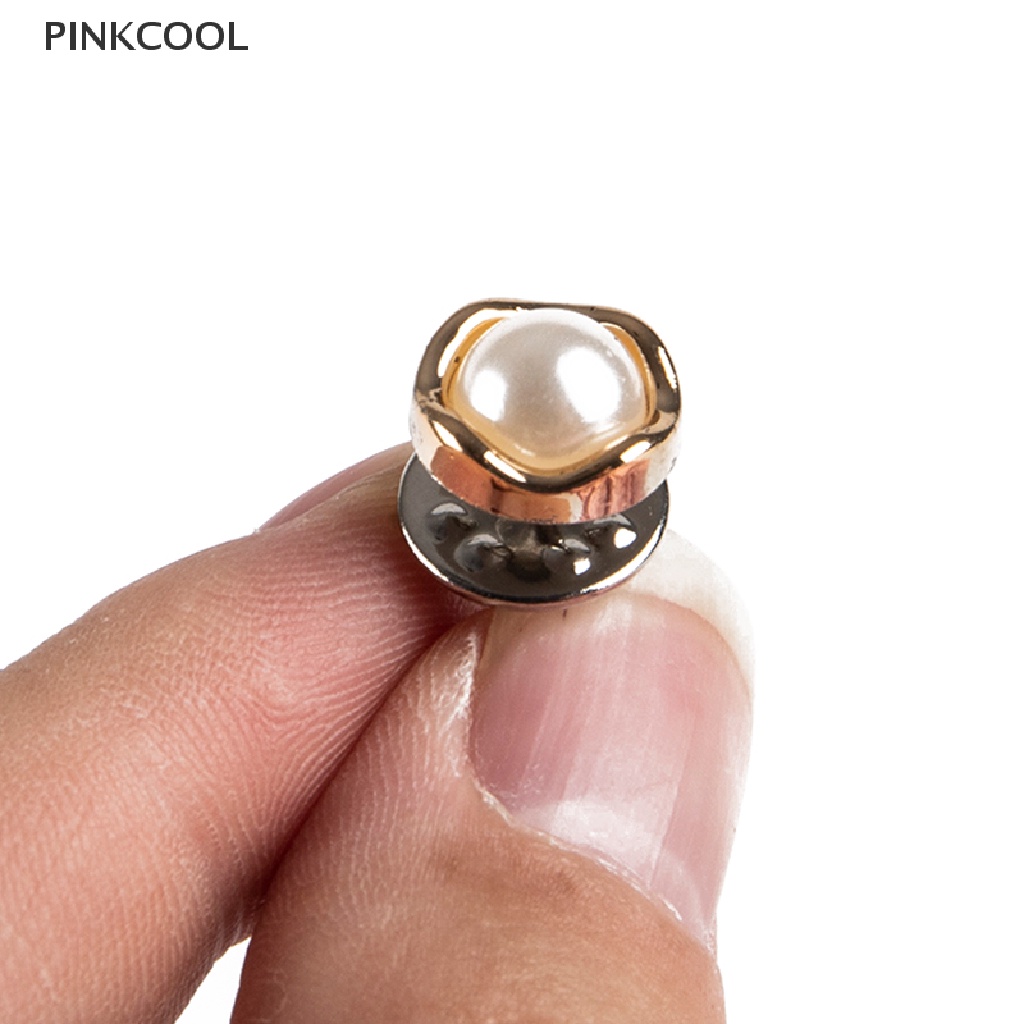 pinkcool-10-ชิ้น-กระดุม-เข็มกลัด-ชุดแฟชั่น-มุก-พลอยเทียม-หมุด-โค้ท-เสื้อผ้า-อุปกรณ์เสริม