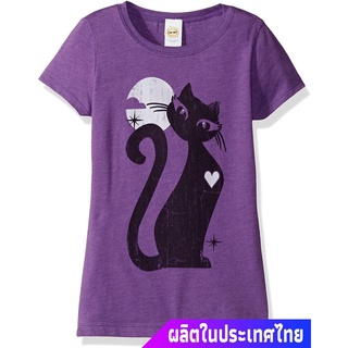 เสื้อยืดสีดำอินเทรนด์เผ่าวูทัง เยาวชน LOST GODS Girls Black Cat Graphic T-Shirt sale รถถังS M L   XL  XXL