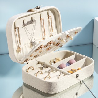 สินค้า *พร้อมส่ง*กล่องเครื่องประดับ กล่องใส่เครื่องประดับ กล่องกำมะหยี่ กล่องเก็บต่างหู สร้อยคอ แหวน มี2สี Jewelry Case Box