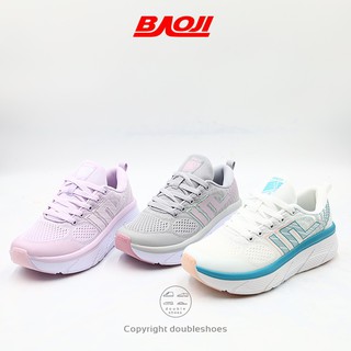 BAOJI [BJW750] ของแท้ 100% รองเท้าผ้าใบผู้หญิง วิ่ง ออกกำลังกาย [สีเทา ขาว ชมพู]ไซส์ 37-41