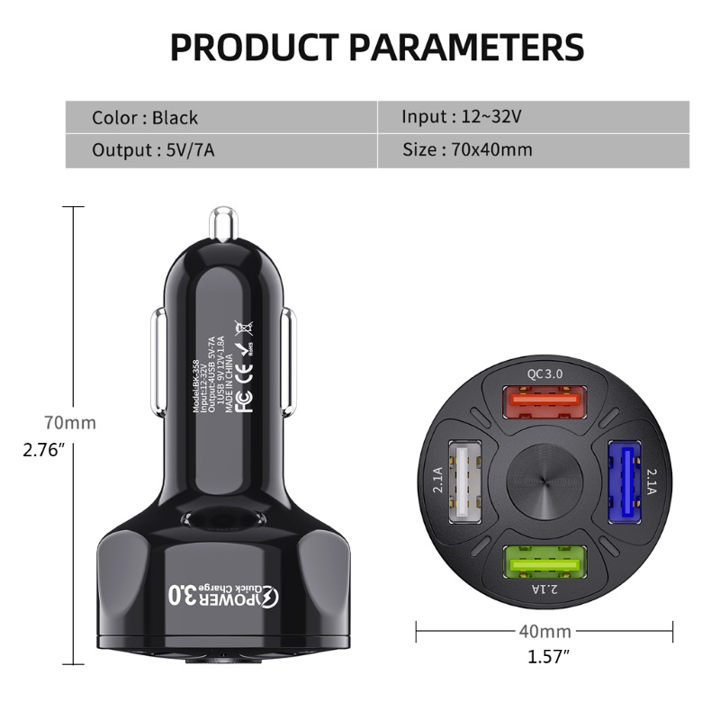 อุปกรณ์ชาร์จโทรศัพท์มือถือ-4-พอร์ต-3-usb-3-0-universal-แบบด่วน-4-พอร์ตสําหรับรถยนต์