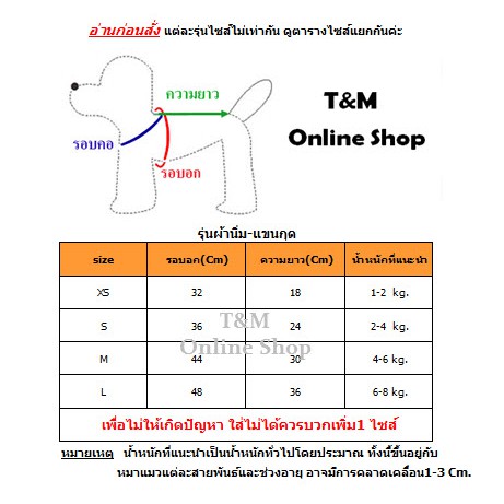 ภาพหน้าปกสินค้าเสื้อสุนัข เสื้อแมว เสื้อสัตว์เลี้ยง รุ่นผ้านิ่ม พร้อมส่งในไทย จากร้าน tm.online บน Shopee