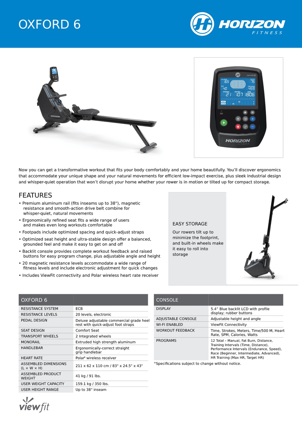 Horizon Rower กรรเชียงบก Oxford 6 สินค้าส่งปลายเดือน พ.ย. 2568 | Shopee ...